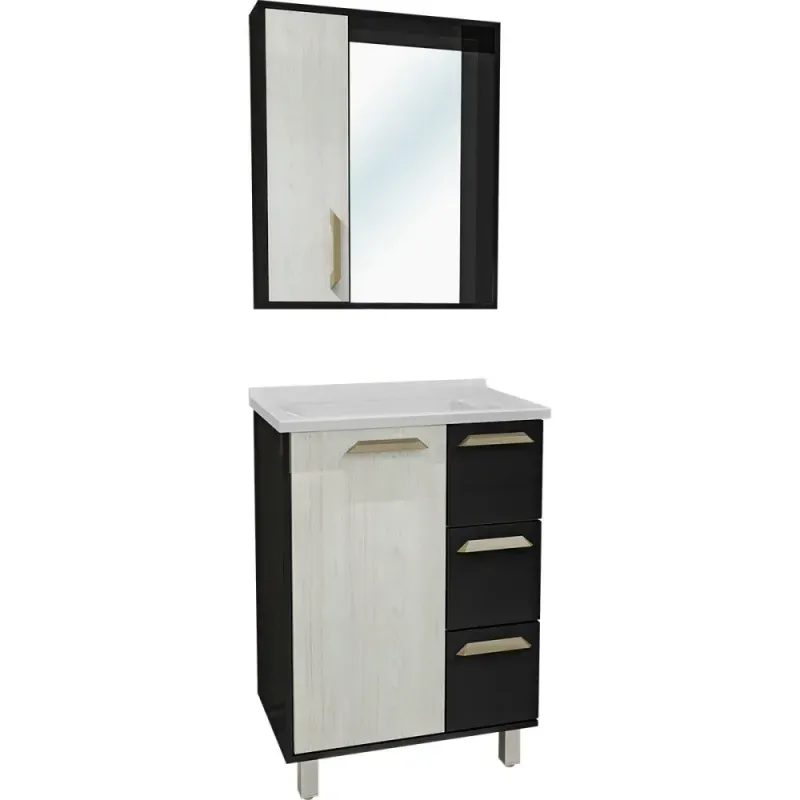 Gabinete-Pia-Embutida-Saara-65-Artico-Preto-com-Espelheira-Balcony