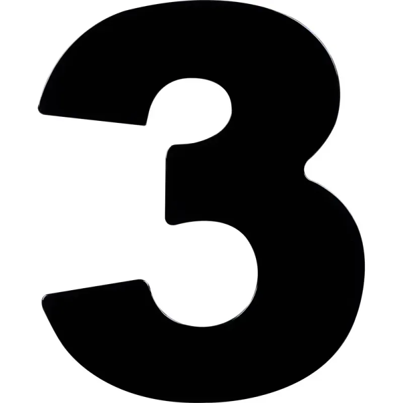 Numero-Residencial-N°3-Preto-125cm-Kala