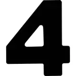 Numero-Residencial-N°4-Preto-125cm-Kala