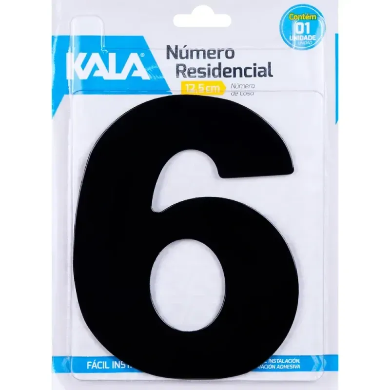 Numero-Residencial-N°6-Preto-125cm-Kala