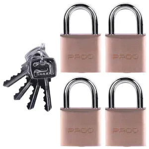 Cadeado Latão Segredos Iguais 25mm Pado 4 Peças