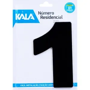 Número Residencial N°1 Preto 18,5cm Kala