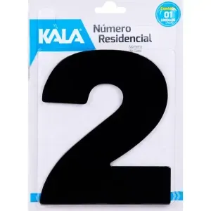 Número Residencial N°2 Preto 18,5cm Kala