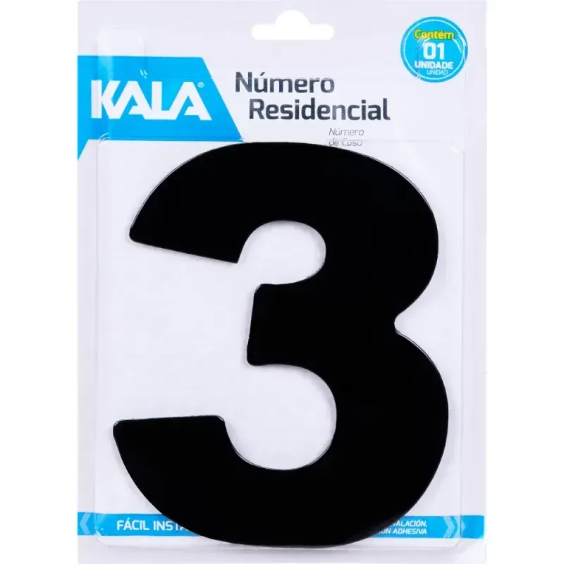 Numero-Residencial-N°3-Preto-185cm-Kala