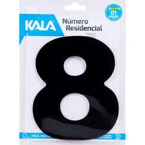 Número Residencial N°8 Preto 18,5cm Kala