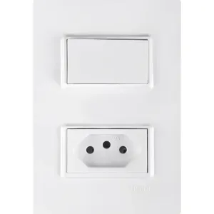 Interruptor  Tomada 1TS Branco Vivaz 2P 10A 250V  Branco Ilumi