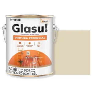 Tinta Acrílica Essencial Fosco Palha 3,6L Glasu!