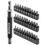 Jogo-de-Bits-para-Parafusadeira-com-31Pcs-1”-2540mm Worker-