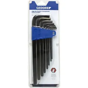 Jogo de Chave L Hexagonais Longas 1/8" - 9/16" com 10 Peças Gedore