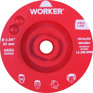 Rebolo Diamantado Liso 13.200rpm M14 95mm Grão 120 Worker