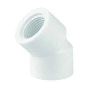 Joelho 45° Roscável em PVC Branco 3/4” Plastubos