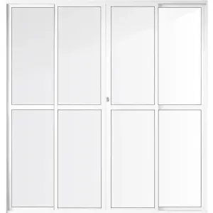 Porta Balcão SPP em Alumínio BR 4 Folhas VL 210x200cm Aluvid