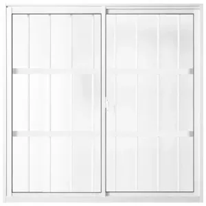 Janela SPP de Alumínio com Grade BR 2 Folhas VL 100x100cm Aluvid