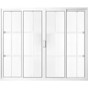 Janela SPP de Alumínio com Grade BR 4 Folhas VL 100x120cm Aluvid