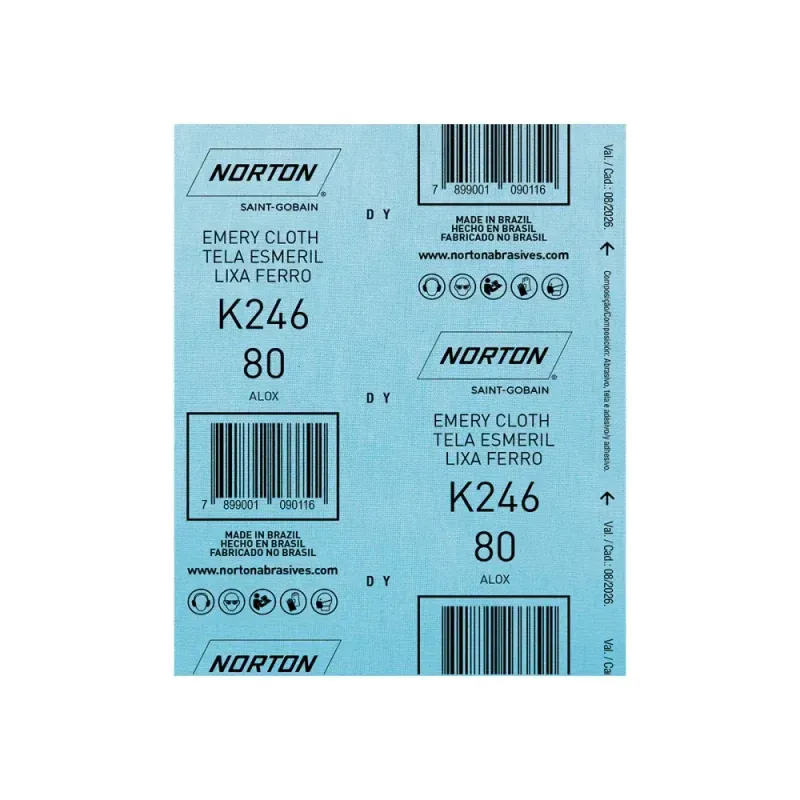 Folha-de-Lixa-de-Ferro-K246-G80 225x275mm-Norton-