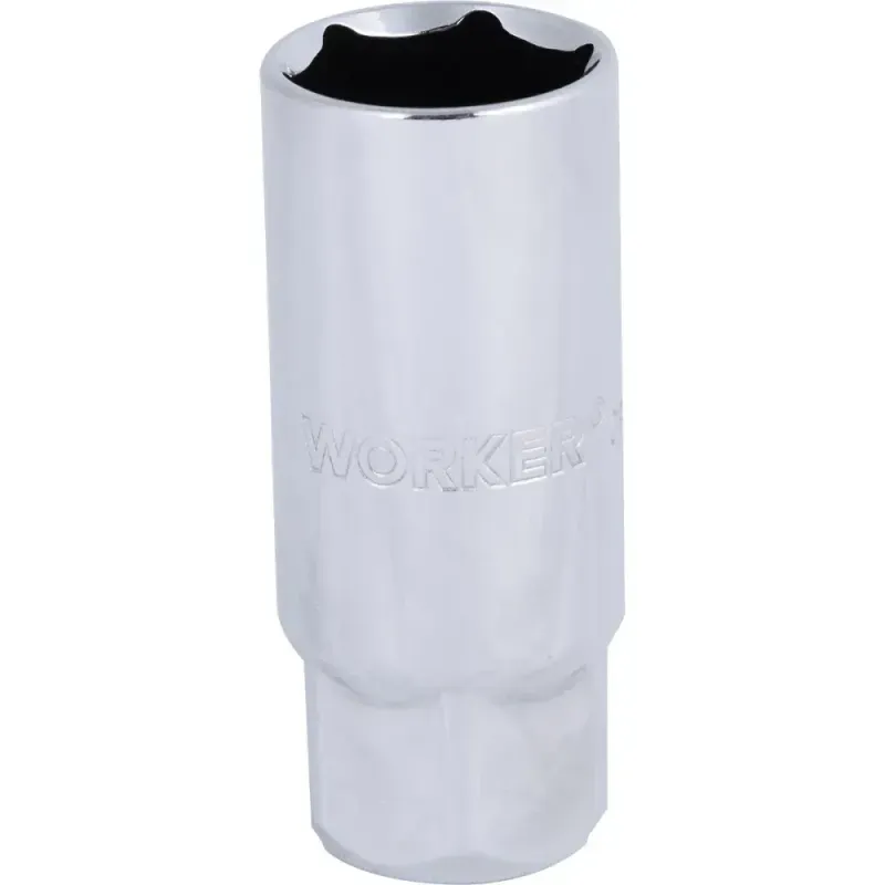 Soquete Sextavado para Velas em Cr-V Encaixe 1/2" 21mm Worker
