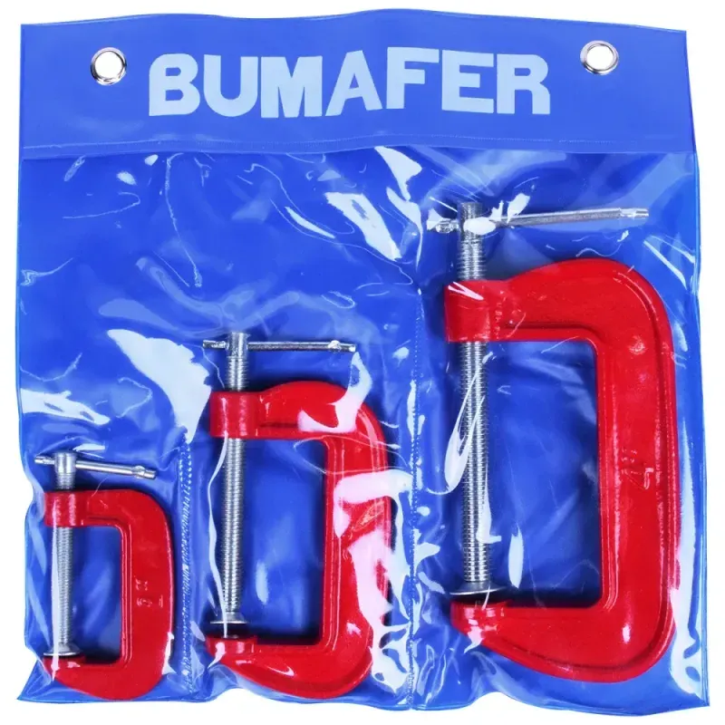 Jogo-de-Grampo-Sargento-em-Tipo-C-3-Pecas-Bumafer
