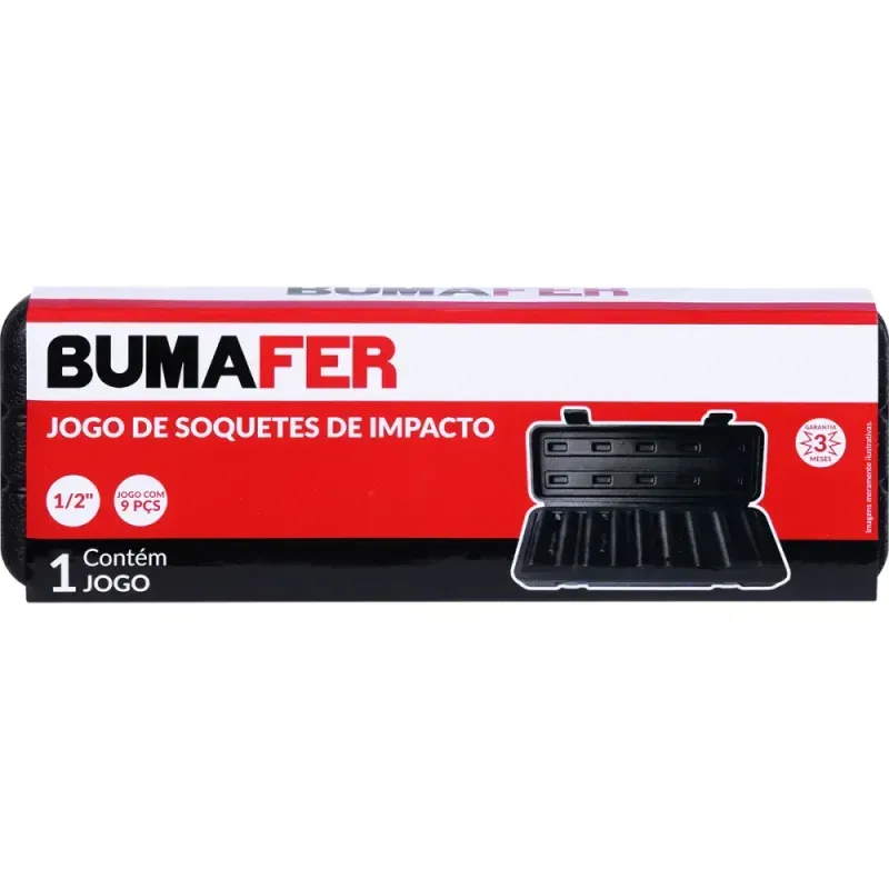 Jogo de Soquetes de Impacto 1/2" 9 Peças Bumafer