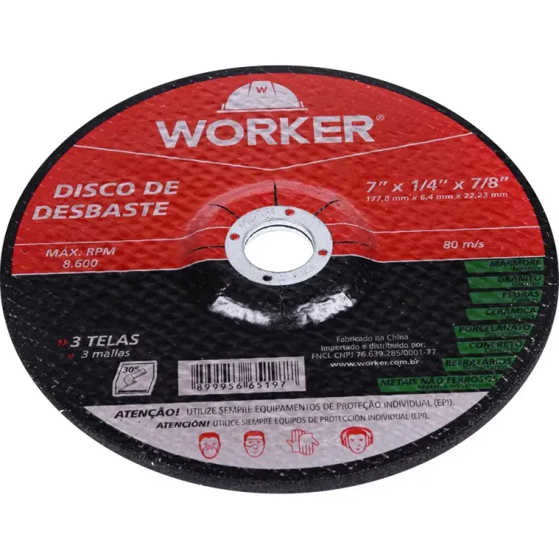 Disco-para-Desbastes-7-x1-4--Grao-120-8600rpm-Worker