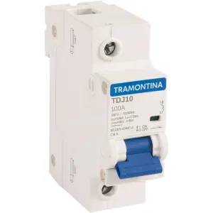 Disjuntor DIN Unipolar TDJ10 100A 10kA Curva C Tramontina