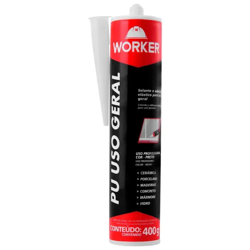 Adesivo-Poliuretano-Uso-Geral-Preta 400g-Worker-