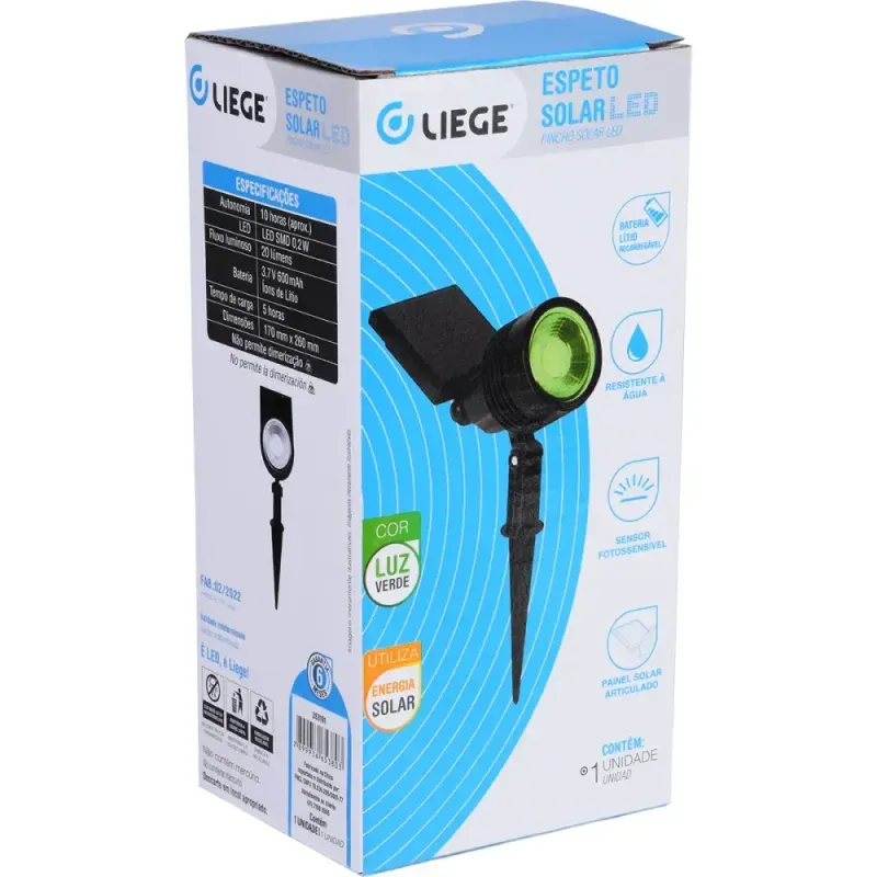 Espeto-Solar-de-LED-com-Painel-Articulado Verde-20-lumens-Liege