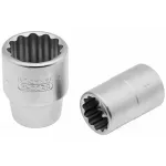 Soquete Hexalobular GTX em Cromo Vanádio 3/8" 19mm Gedore