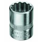 Soquete Estriado em Aço Cromo Vanádio 1/4" 13mm Gedore