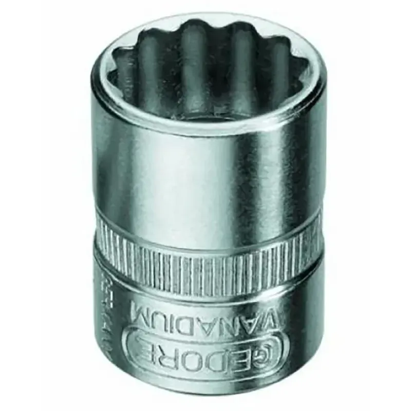Soquete Estriado em Aço Cromo Vanádio 1/4" 13mm Gedore