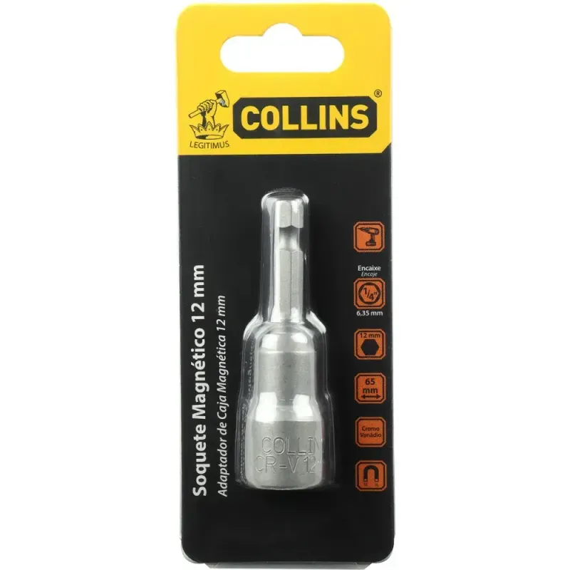 Soquete-Magnetico-em-Aco-Cromo-Vanadio-12mm-1-4--Collins