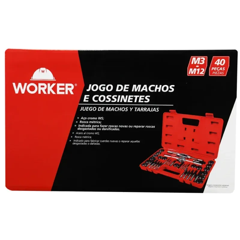 Jogo-Machos-e-Cossinetes-40-Pecas-Milimetrico-M3-M12-Worker