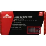 Jogo-de-Bits-Torx-Sextavado-10mm-T20-T55-com-15-Pecas-Worker