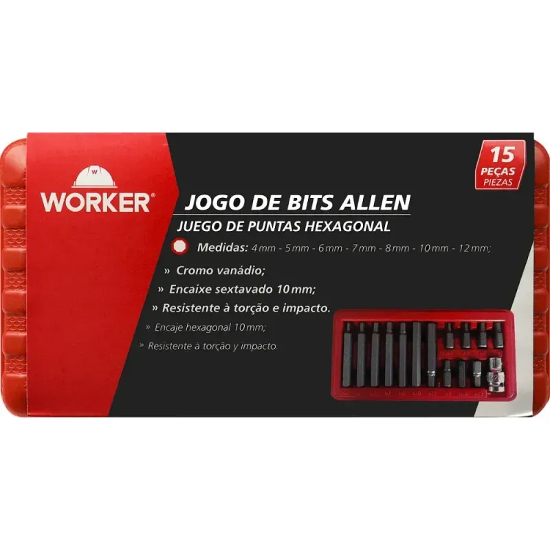 Jogo-de-Bits-Allen-Sextavado-10mm-com-15-Pecas-Worker