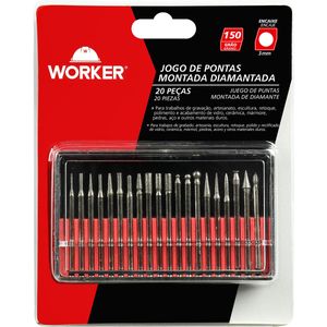Jogo de Ponta Montada Diamantada de 20 Peças G150 1.3/4" Worker