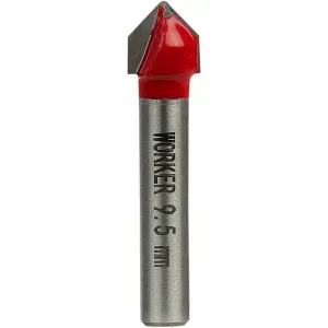 Fresa Ranhura em V para Madeira 1/4" 9,52mm Worker