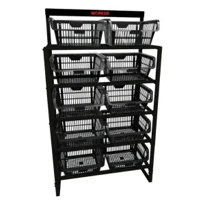 Estante Expositor Metálica 10 Gavetas Preto Worker
