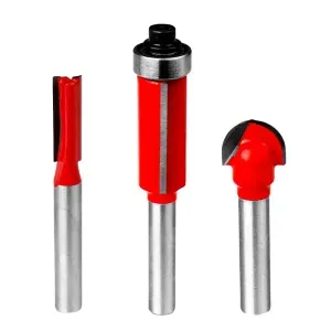 Jogo de Fresas para Madeira com 3 Peças 1/4" 6,35mm Worker
