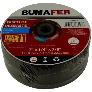 Disco de Desbaste 7" x 6,4 mm 11 peças Bumafer