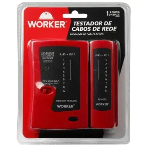 Testador de Cabos RJ11/RJ12/RJ45 9V Worker