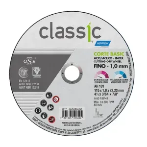 Disco de Corte Classic Basic AR101 115x1,0x22,23mm Norton
