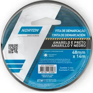 Fita Demarcação de Solo Amarela e Preta 48mm 14m Norton