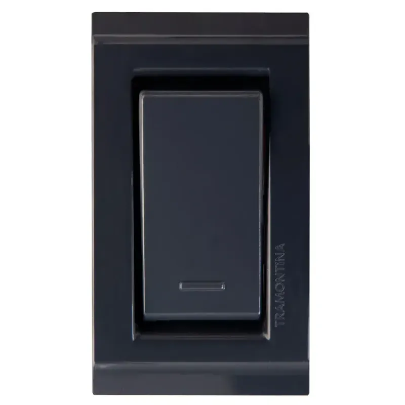 Conjunto-para-Movel-de-1-Interruptor-Grafite 10A-Tramontina