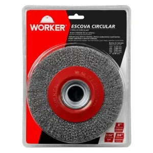 Escova Circular em Aço Ondulado 8" 19,05mm Worker