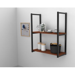 Prateleira Industrial com 2 Prateleiras 60x20cm Avelã Brasforma