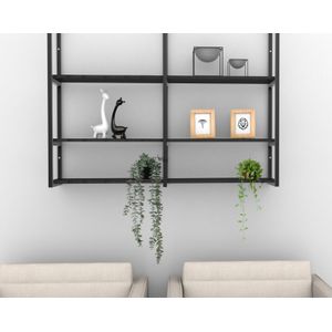 PRATELEIRA IND PRETA 120X20 KIT 3