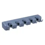 Suporte-Vassoura-em-Plastico-com-5 posicoes-e-6 ganchos-Kala