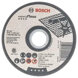 Disco de Corte Expert Inox 115 x 1,2mm com Centro Reto Bosch