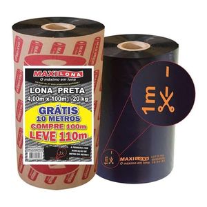 Lona Polietileno/Polipropileno Preta 4mmx100m Maxilona