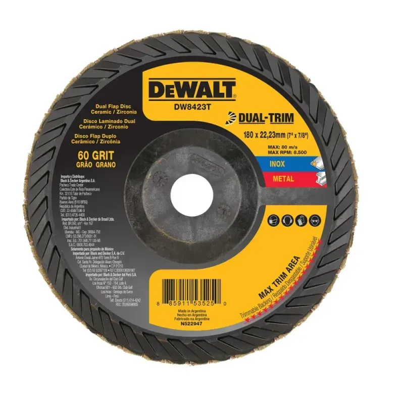 Disco-Flap-Dual-Trim-com-Camada-Dupla-G60-7x7-8”-Dewalt