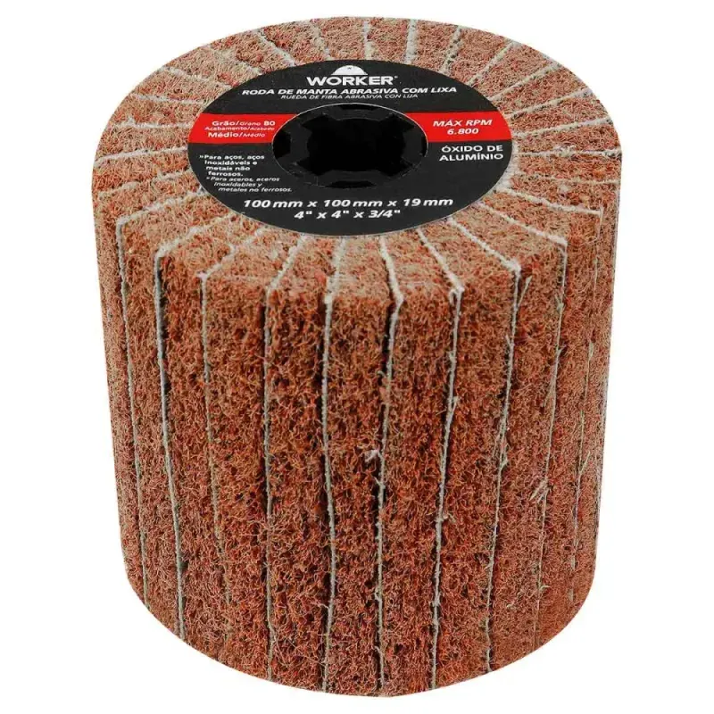 Roda-Manta-Abrasiva-G60 com-Lixa-4-x-4”-x-3-4--Worker
